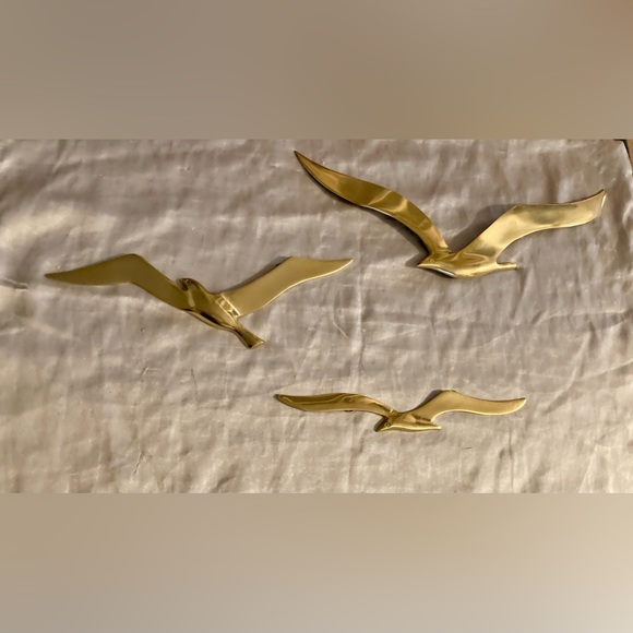 Vintage Mid Century Brass Birds Trio Wall Mount Sculpture - 1970’s Vibes - Picture 3 of 9